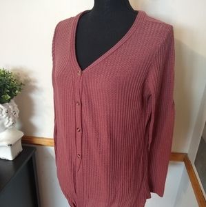 Waffle Front Tie Top